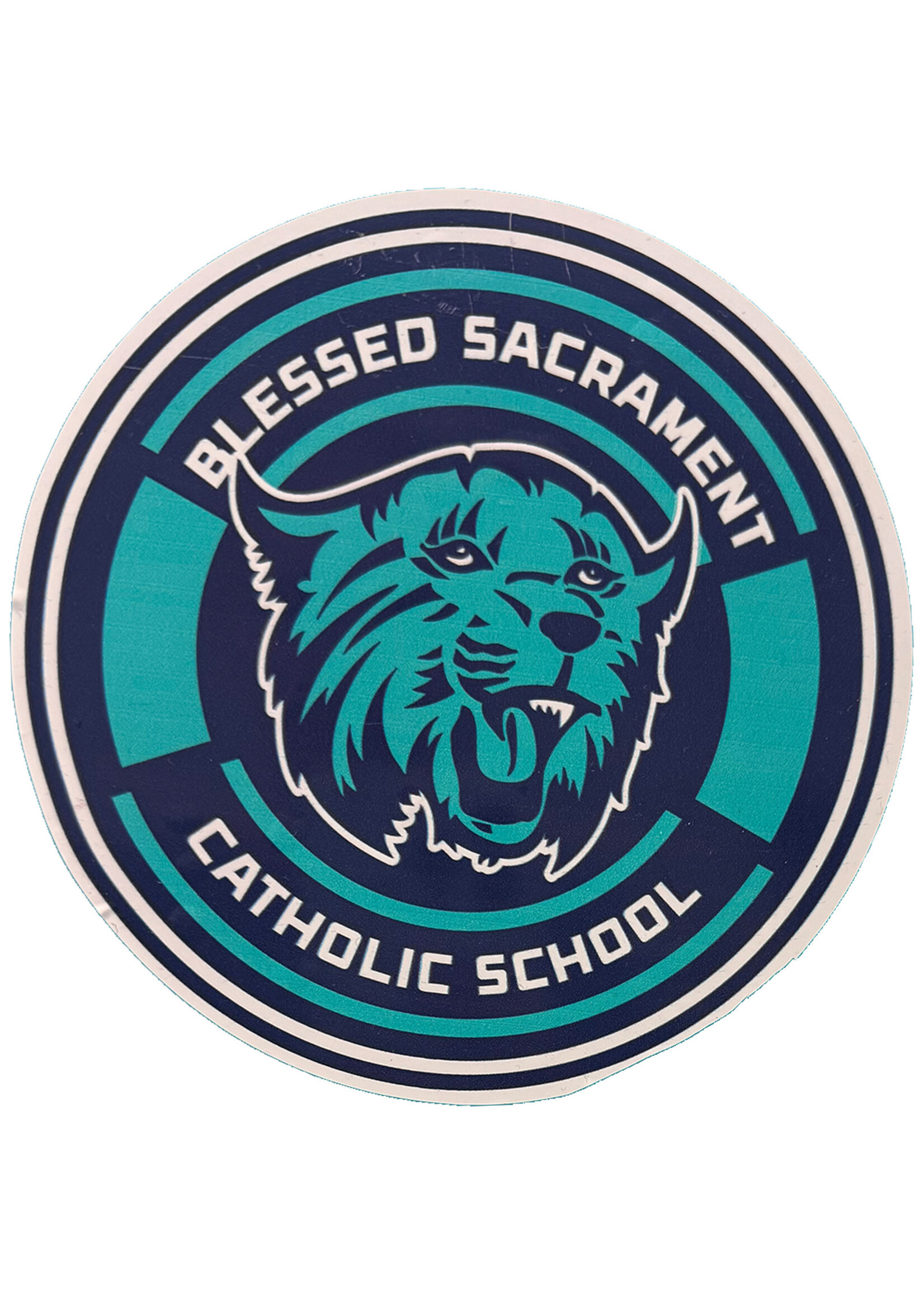 NON-UNIFORM BSCS bobcat round sticker, removable & reusable decal