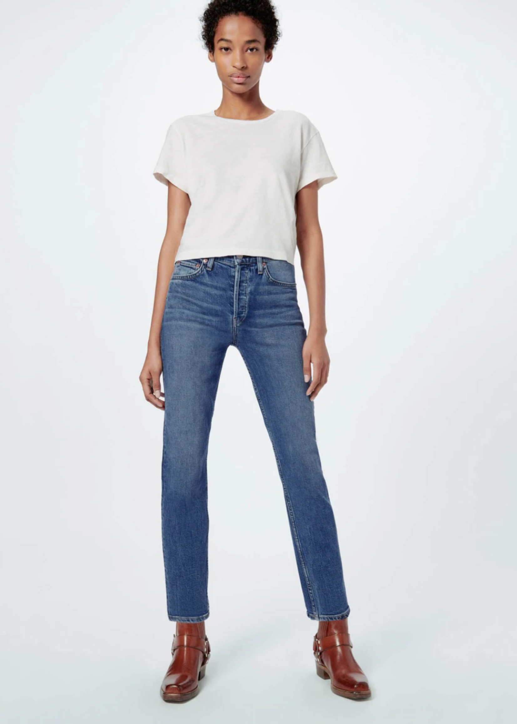 RE/DONE MID 70S 90'S HIGH RISE CROP JEAN 5/21