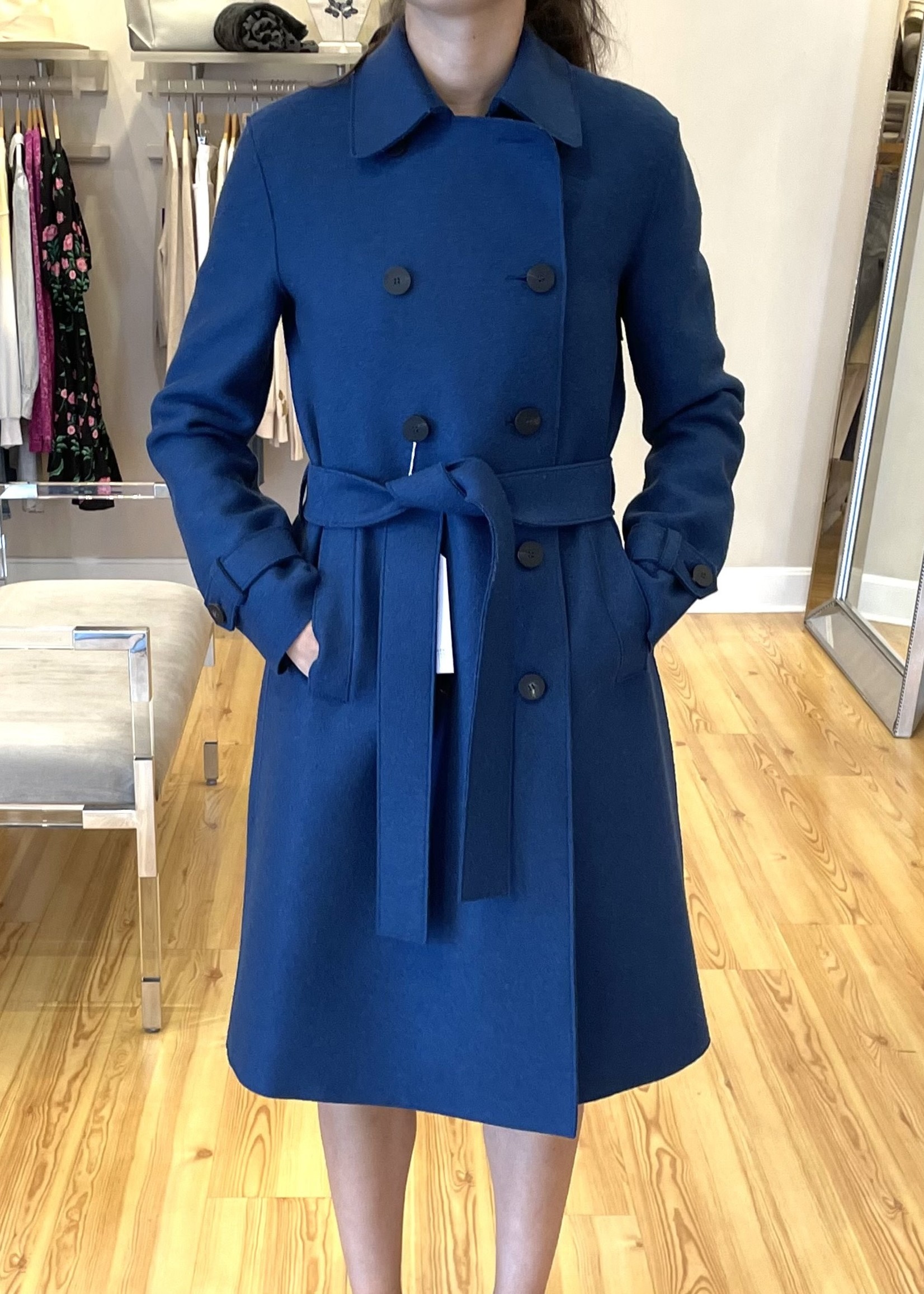 PRESSED WOOL TRENCH COAT