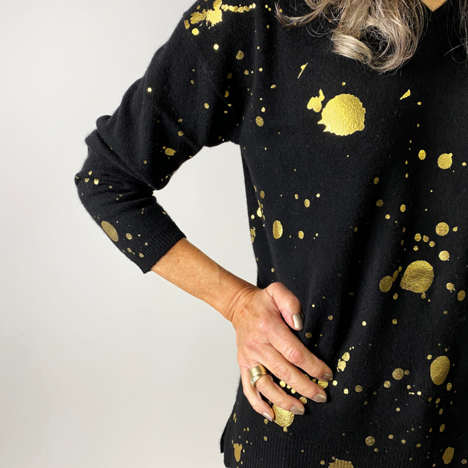 paint splatter sweater