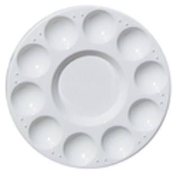 ART ALTERNATIVES Plastic 10-Well Paint Tray – 6 ¾" Diameter