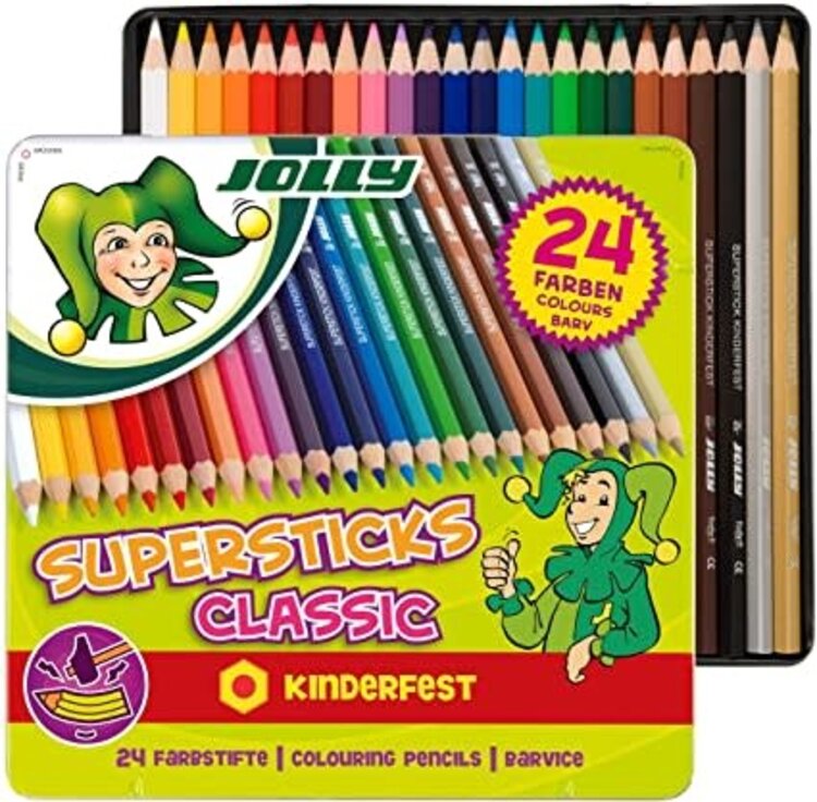 TRUSSART JOLLY Supersticks Colored Pencils – Premium European Sets with Tin & Class Packs