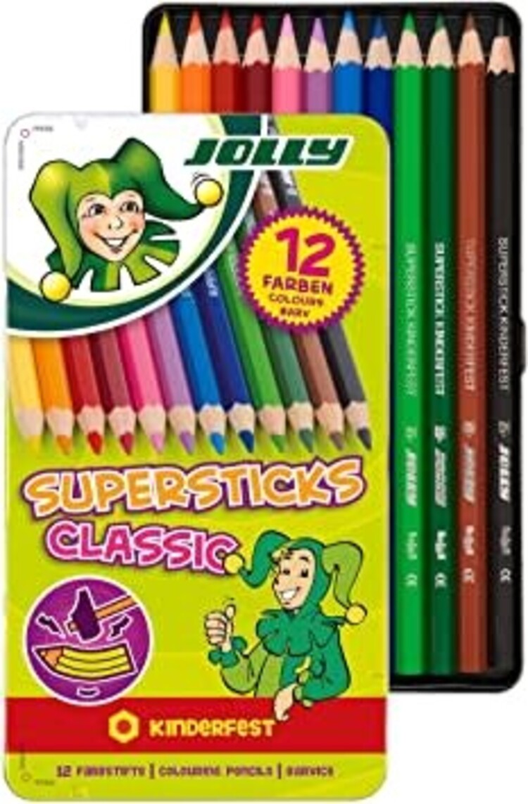 TRUSSART JOLLY Supersticks Colored Pencils – Premium European Sets with Tin & Class Packs