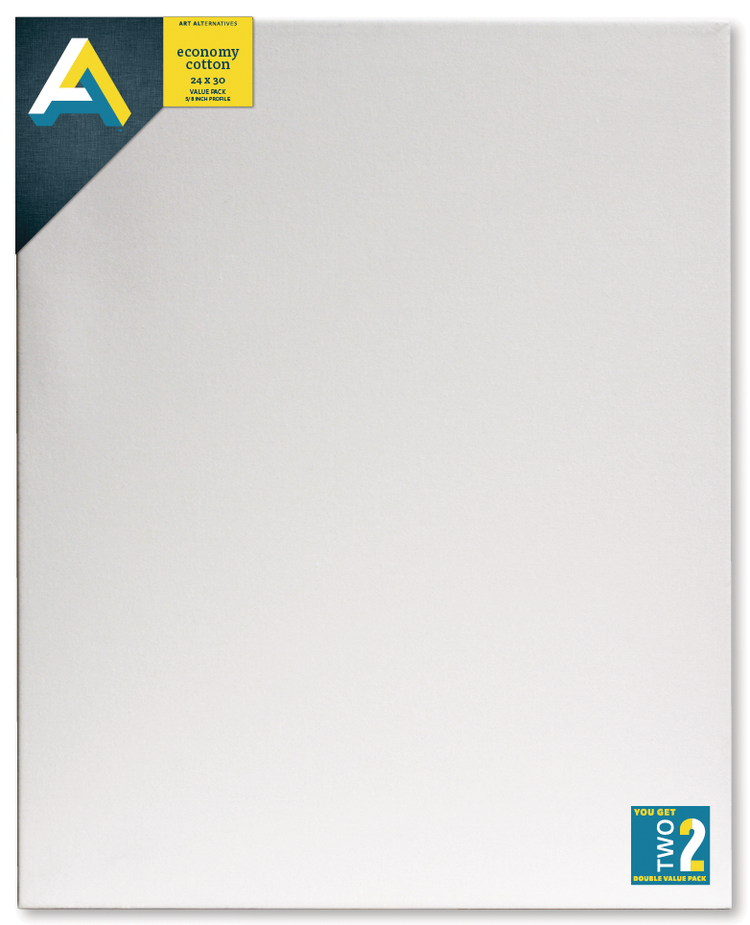 ART ALTERNATIVES Art Alternatives Stretched Economy Canvas – 2 Pack