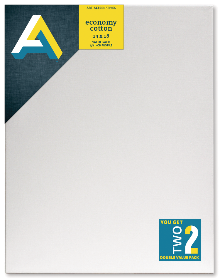 ART ALTERNATIVES Art Alternatives Stretched Economy Canvas – 2 Pack