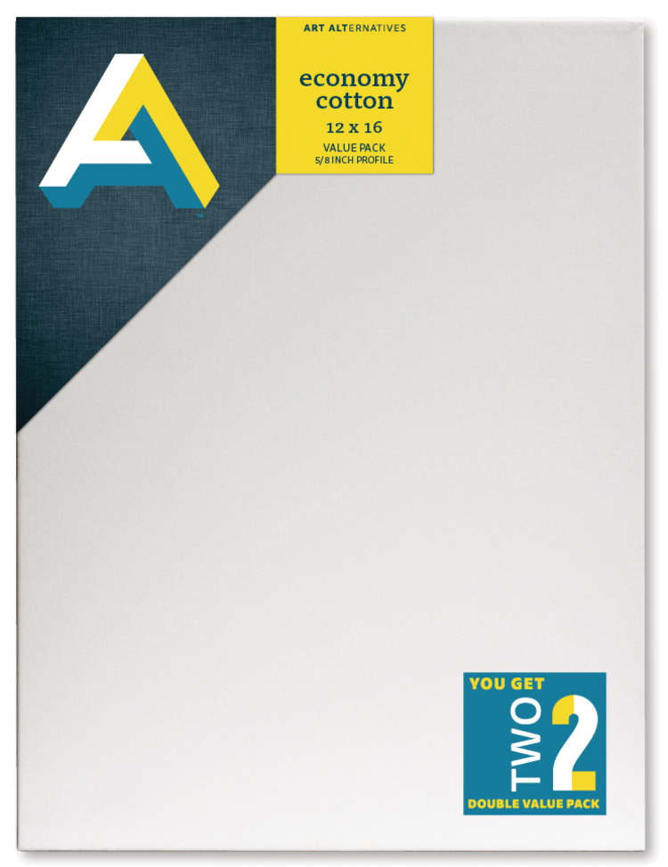 ART ALTERNATIVES Art Alternatives Stretched Economy Canvas – 2 Pack