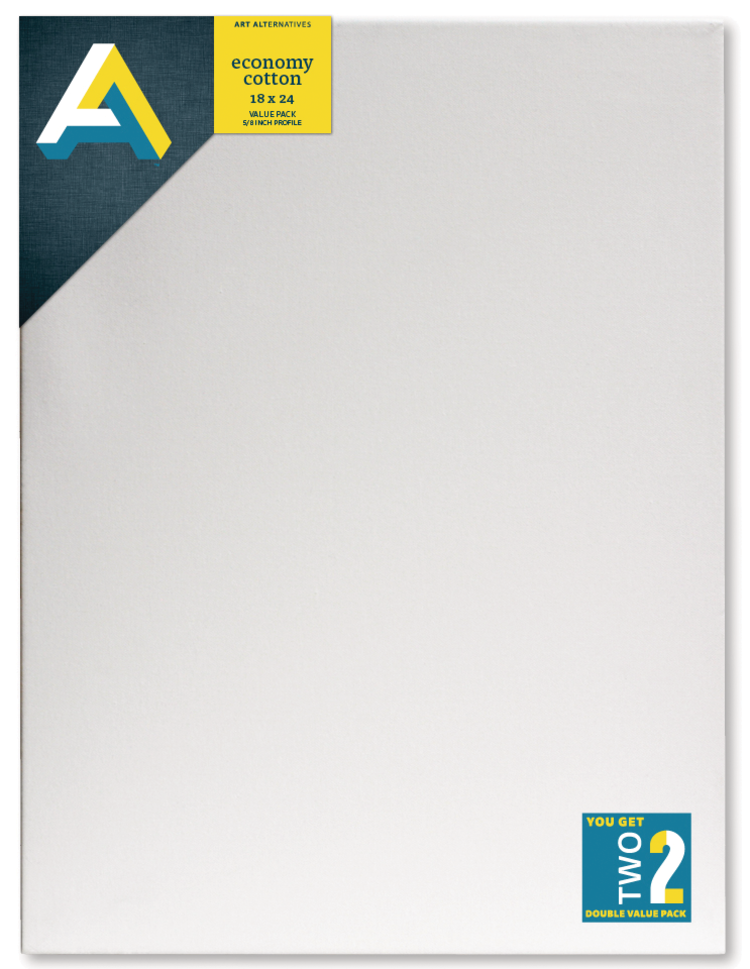 ART ALTERNATIVES Art Alternatives Stretched Economy Canvas – 2 Pack