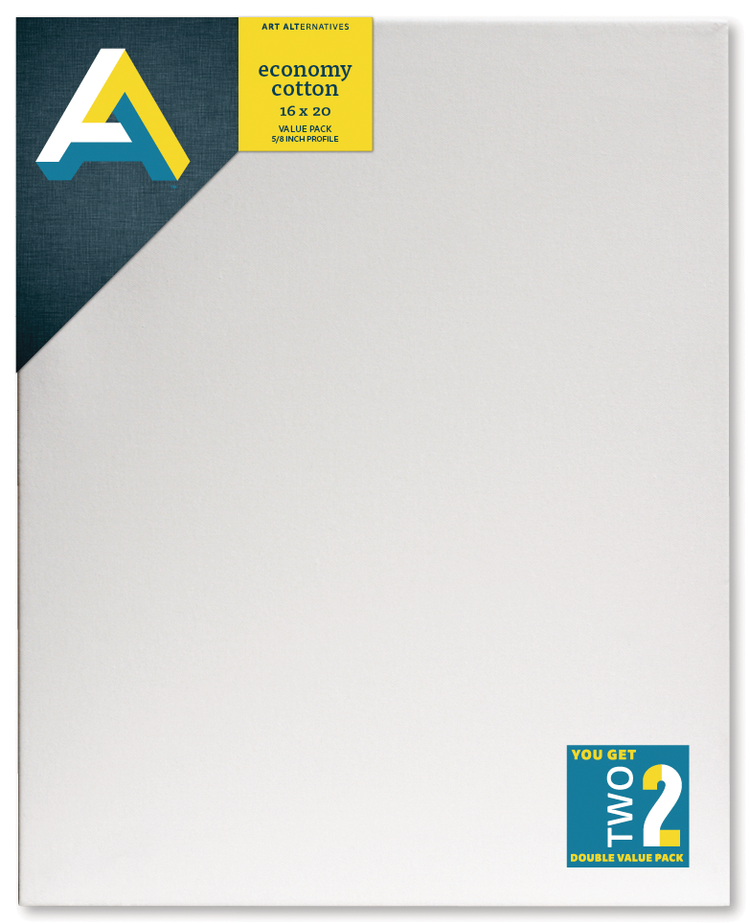 ART ALTERNATIVES Art Alternatives Stretched Economy Canvas – 2 Pack