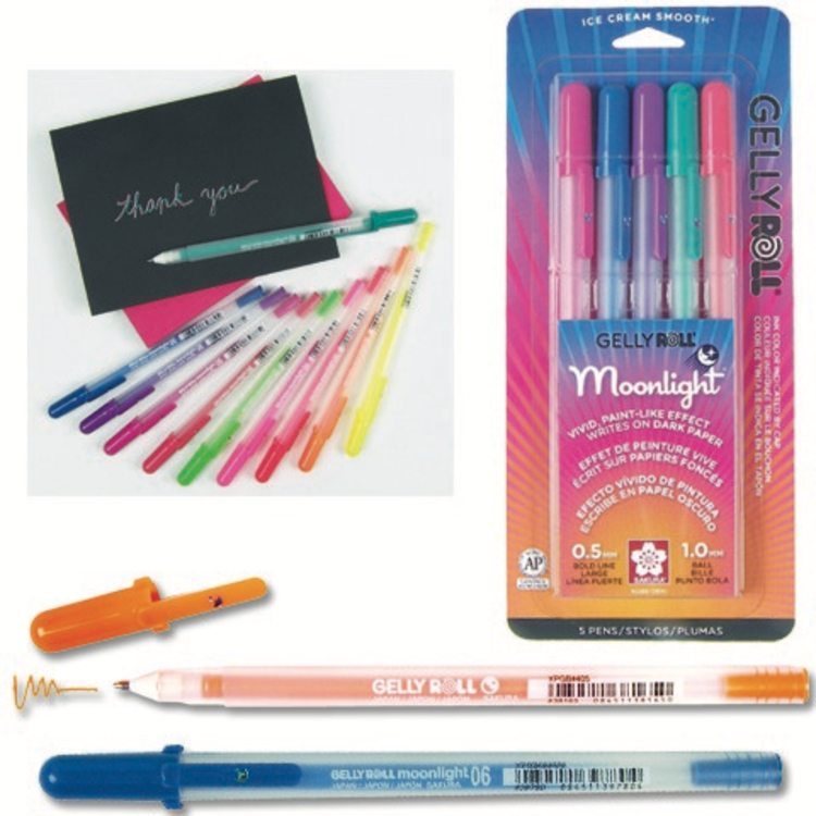 SAKURA OF AMERICA Gelly Roll Moonlight Gel Pens – Fine & Bold Opaque Ink for Light & Dark Paper