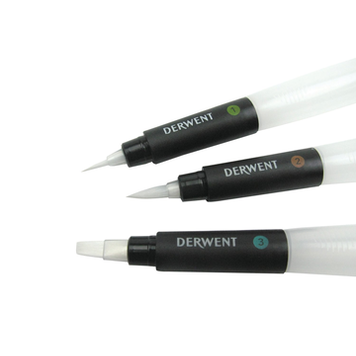 DERWENT WATERBRUSH ASSORTED 3/PK