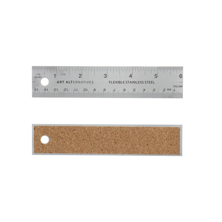 ART ALTERNATIVES Art Alternatives Flexible Stainless Steel Ruler – Cork Back
