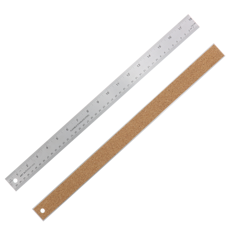 ART ALTERNATIVES Art Alternatives Flexible Stainless Steel Ruler – Cork Back