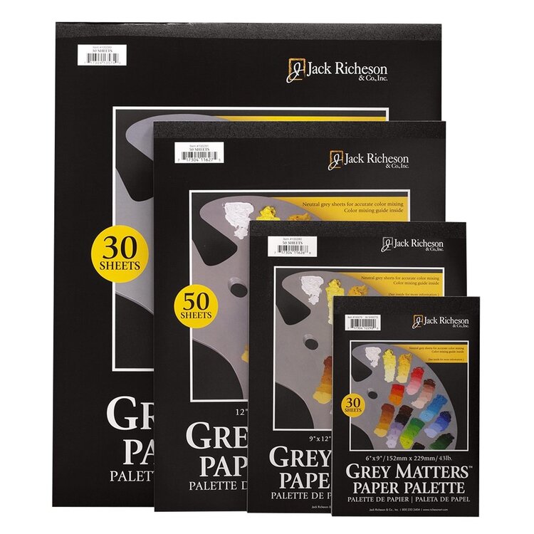 JACK RICHESON Richeson Grey Matters Palette Pad – Neutral Grey Mixing Paper