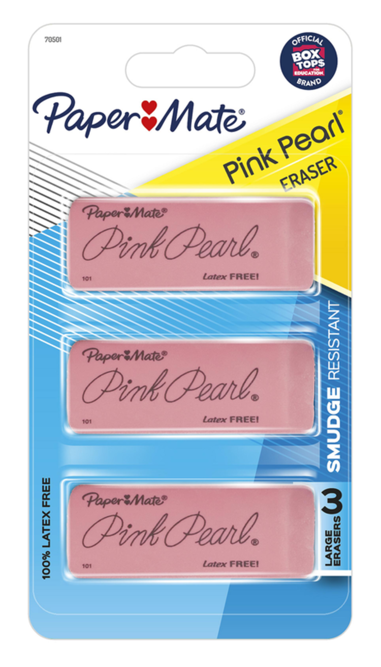 SCHOOL SMART PINK PEARL ERASER