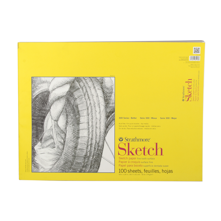 PACON/STRATHMORE SKETCH TAPE PAD 50LB 100 SHEETS 18X24