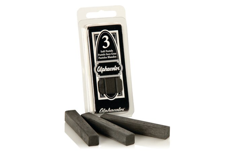 QUARTET MFG-ACCO BRANDS ALPHACOLOR CHAR-KOLE PASTELS 3 STICKS BLACK