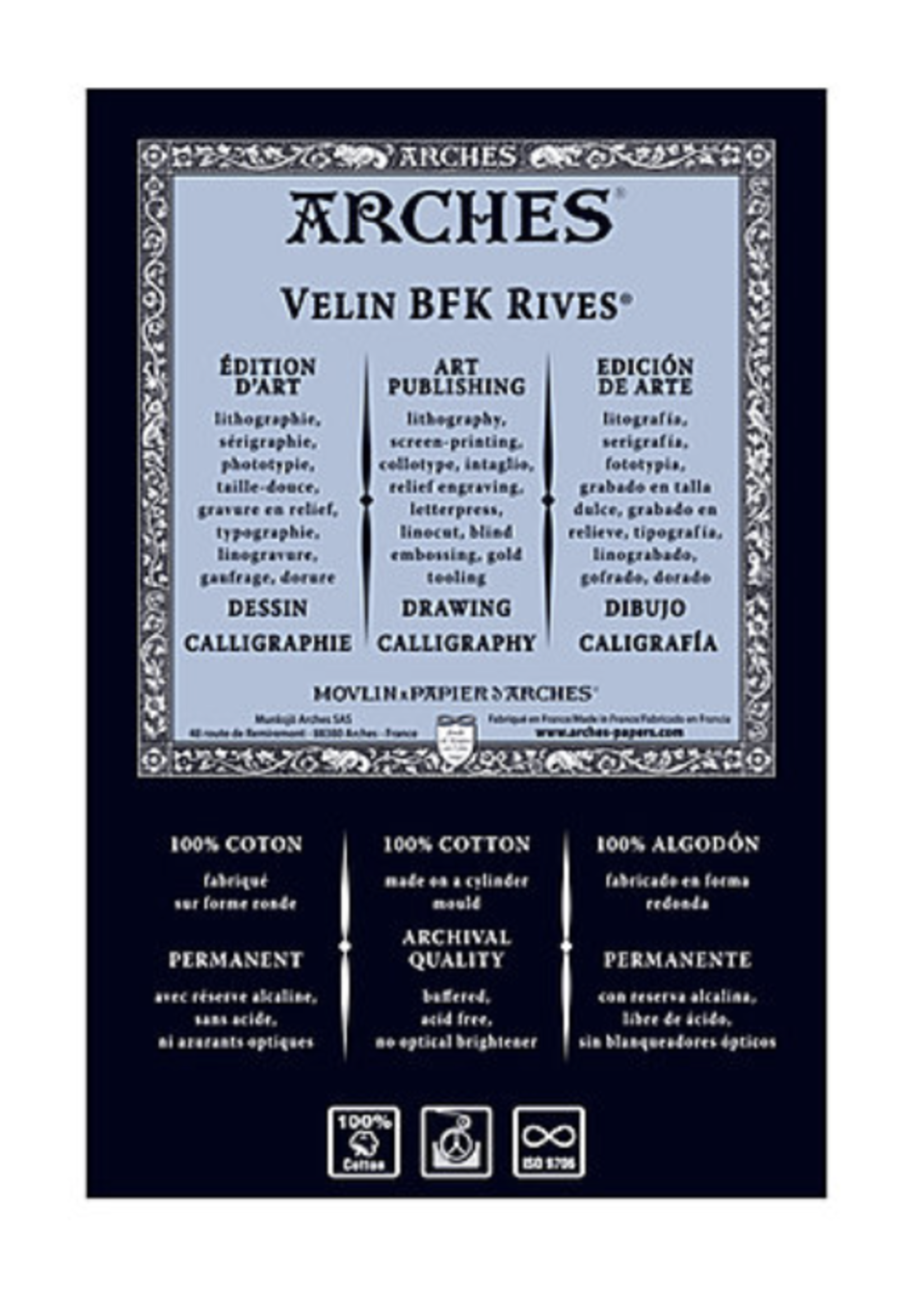 ARCHES PAPER RIVES BFK WHITE 29X41 250 GSM