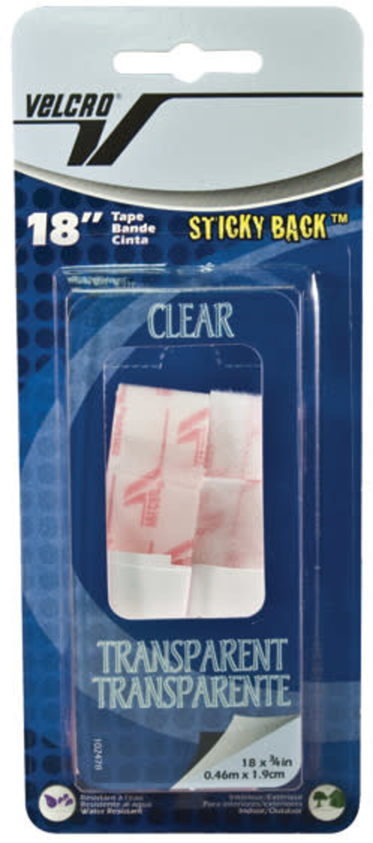 VELCRO VELCRO TAPE CLEAR 18 INX3/4 IN