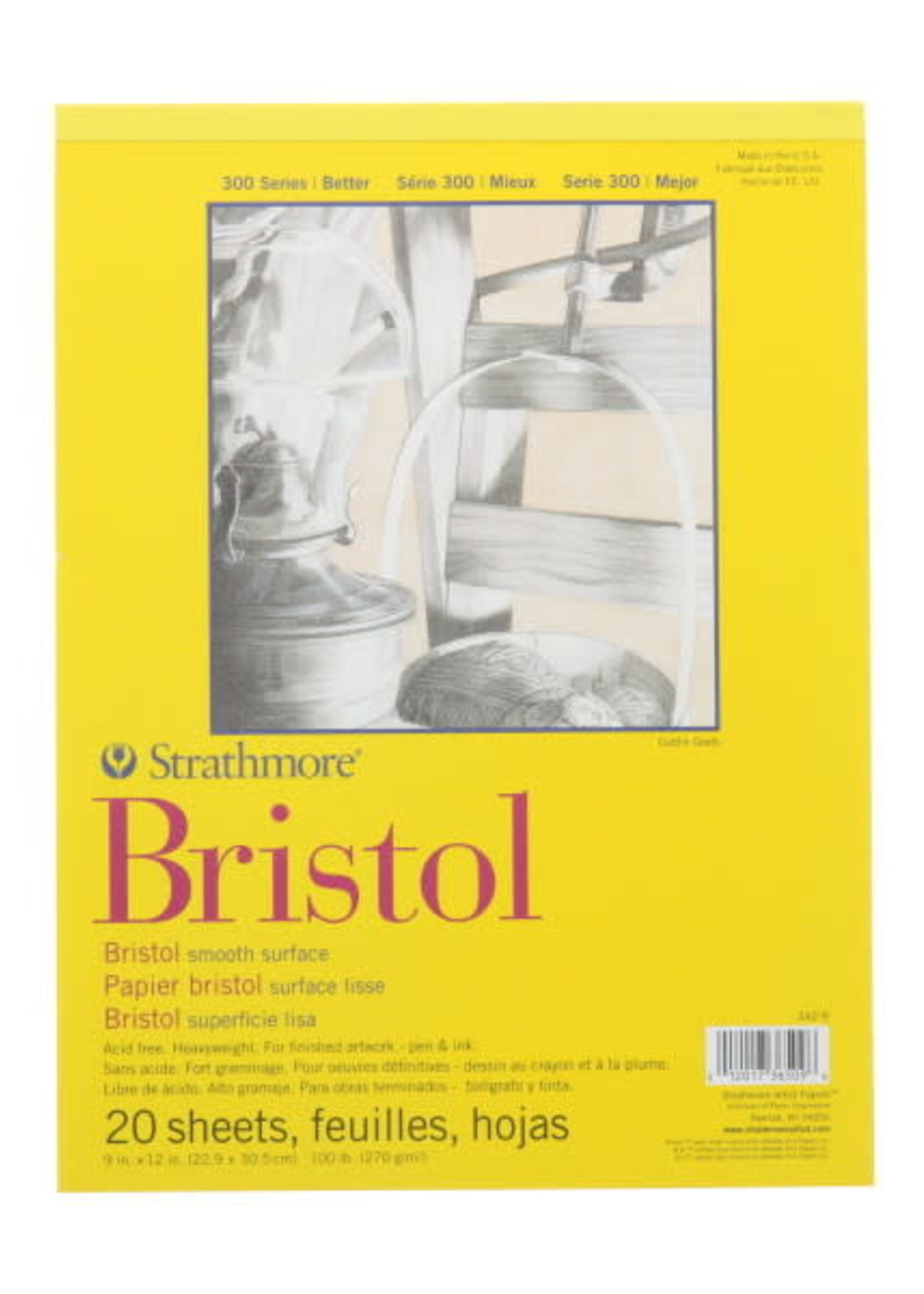 PACON/STRATHMORE BRISTOL SMOOTH BOARD TAPE TOP 20 SHEETS 100LB 9X12