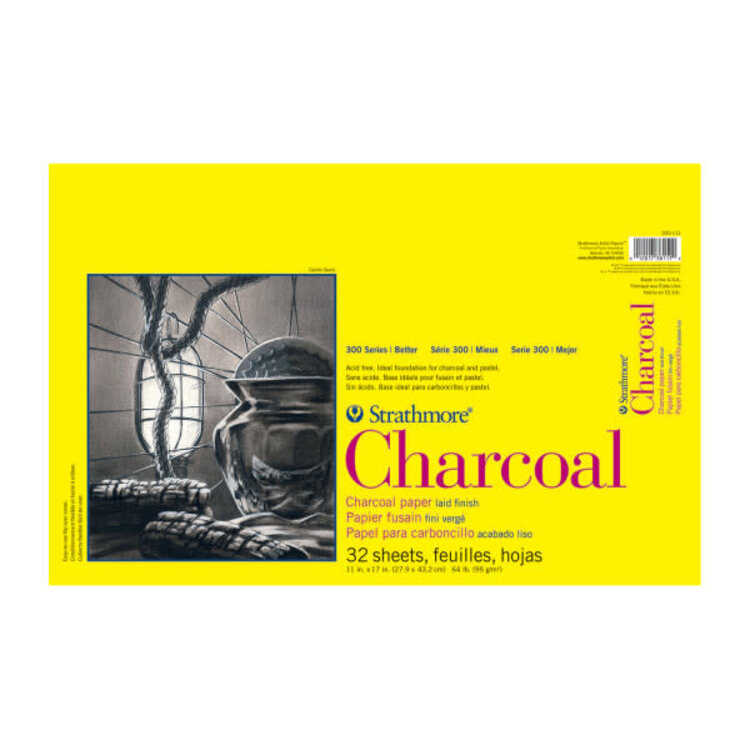PACON/STRATHMORE CHARCOAL WHITE TAPE TOP 32 SHEETS 64LB 11X17