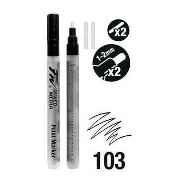 DALER-ROWNEY/FILA CO FW EMPTY SMALL MARKER W/1-2MM ROUND NIBS 2PK
