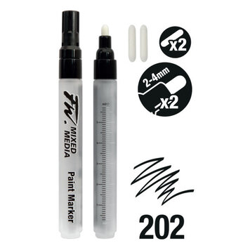 DALER-ROWNEY/FILA CO FW EMPTY MEDIUM MARKER W/2-6MM CHISEL NIBS 2PK