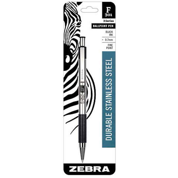 ZEBRA F-301 RETRACT PEN .7MM BLU CD