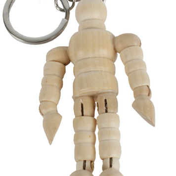 ART ALTERNATIVES Wood Mannequin Keychain – 2.5"
