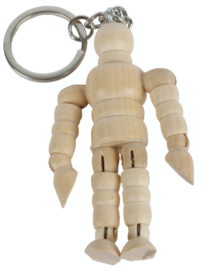 ART ALTERNATIVES Wood Mannequin Keychain – 2.5"