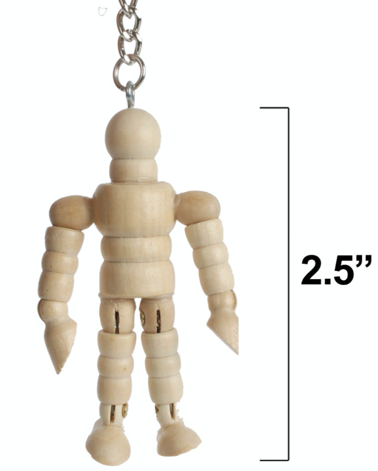 ART ALTERNATIVES Wood Mannequin Keychain – 2.5"