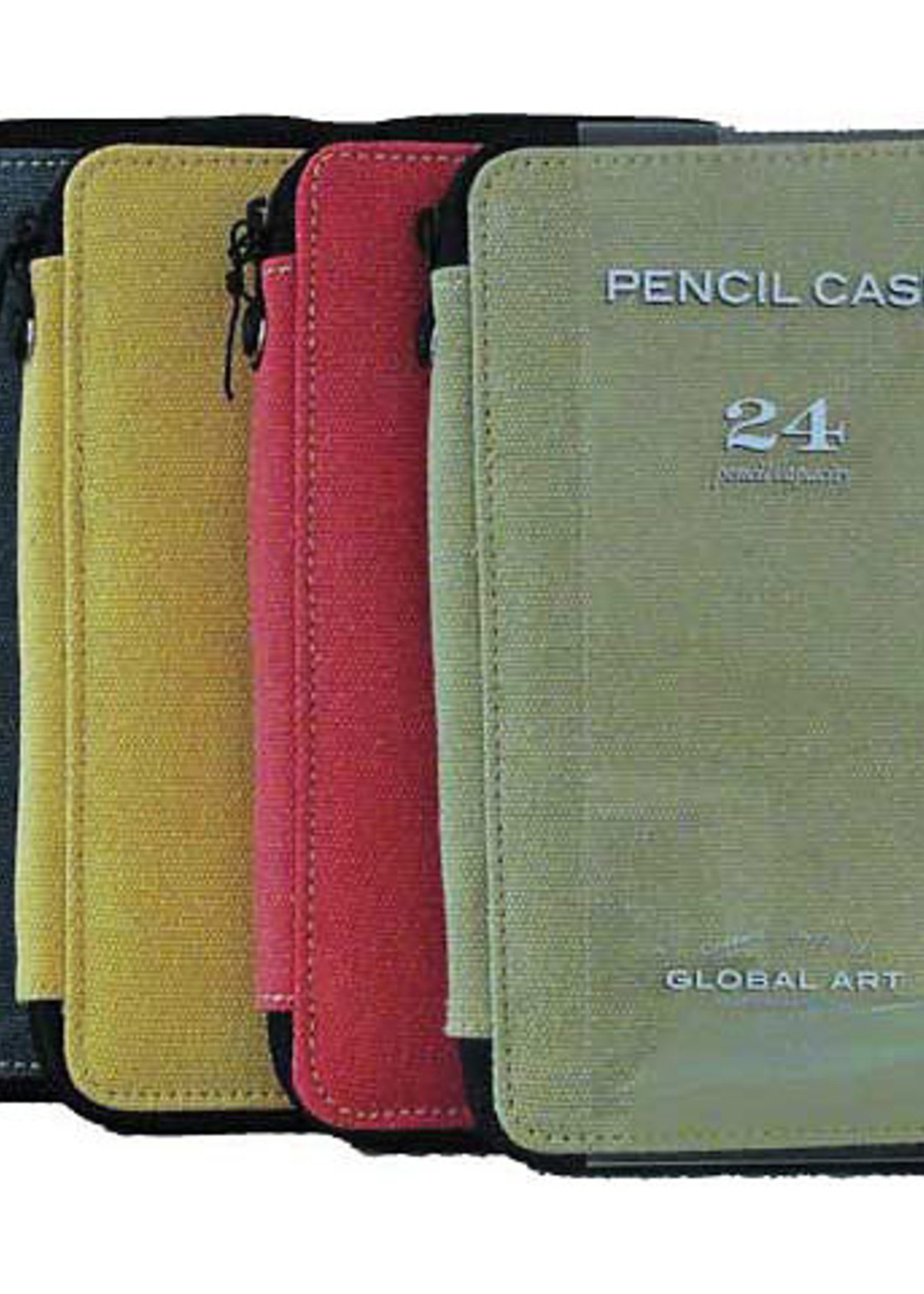 GLOBAL PRODUCTS CANVAS PENCIL CASE OLIVE 48 CT