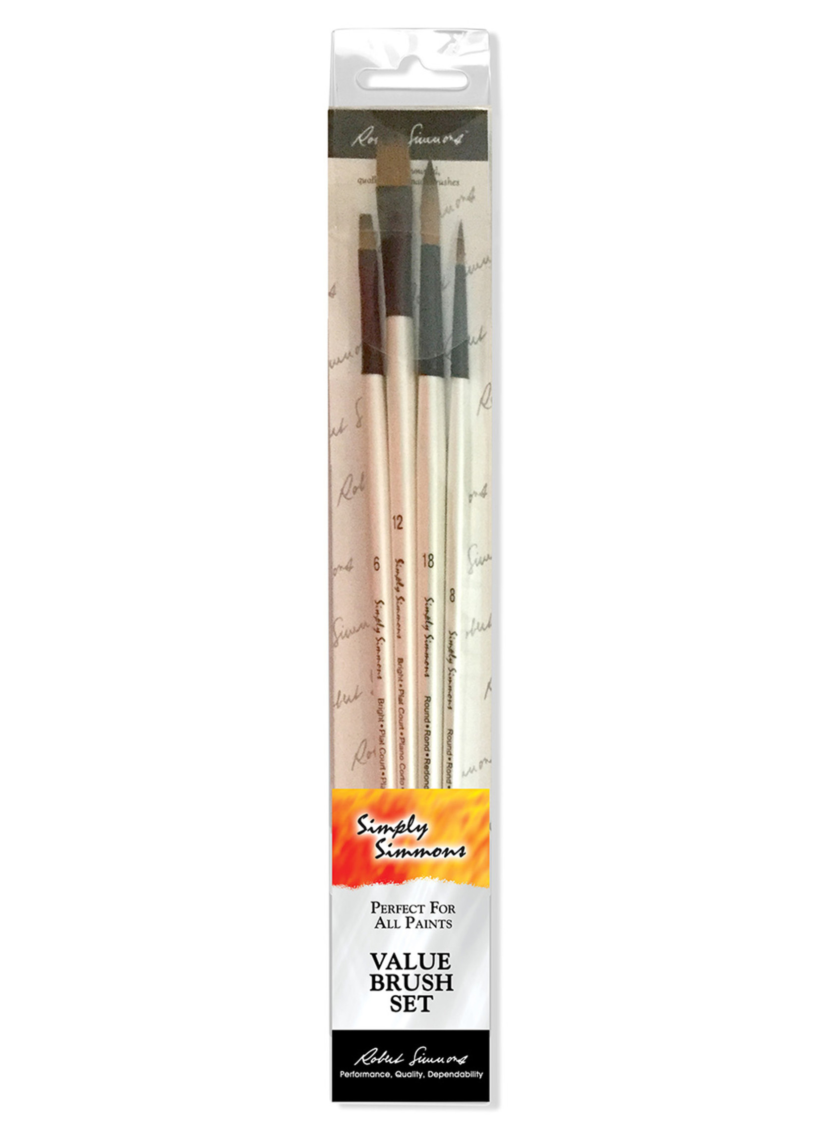 DALER-ROWNEY/FILA CO SIMPLY SIMMONS SYNTHETIC LONG HANDLE BRUSH SET