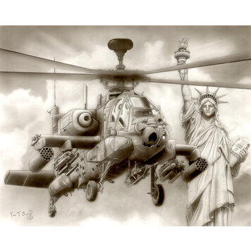 ARTIST CORNER ORIGINAL FRAMED DEFENDING LIBERTY 16X20