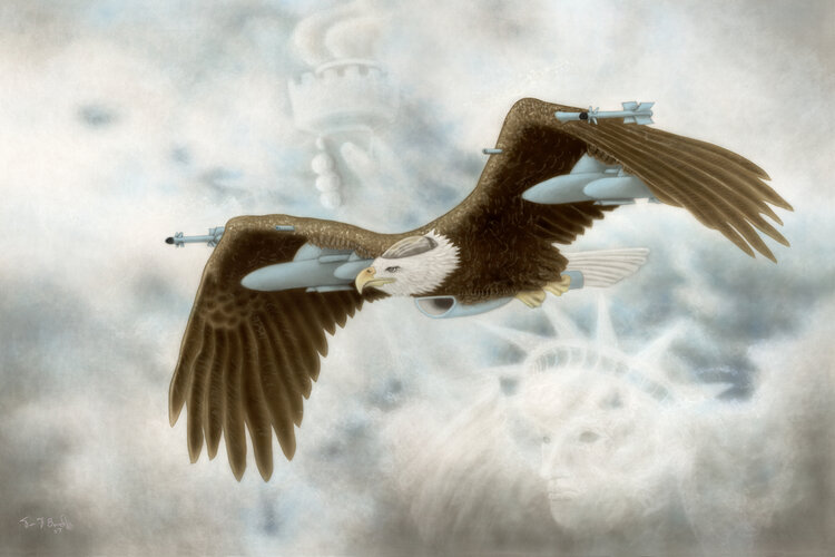 ARTIST CORNER ORIGINAL FRAMED COST OF FREEDOM 16X24