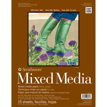PACON/STRATHMORE 400 Series Mixed Media Tape-Bound Pad 11x14