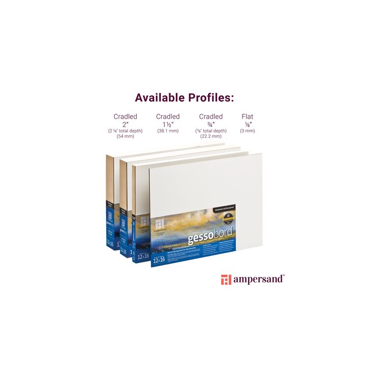 AMPERSAND ART SUPPLY Ampersand Art Gessobord, Cradled and flat, 1/8", 3/4", 1.5", 2