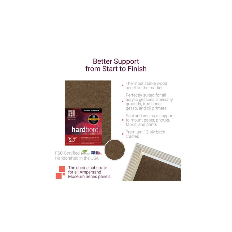 AMPERSAND ART SUPPLY Ampersand Art Hardbord, Cradled, flat, 1/8"  3/4" 1.5" 2" Profile,