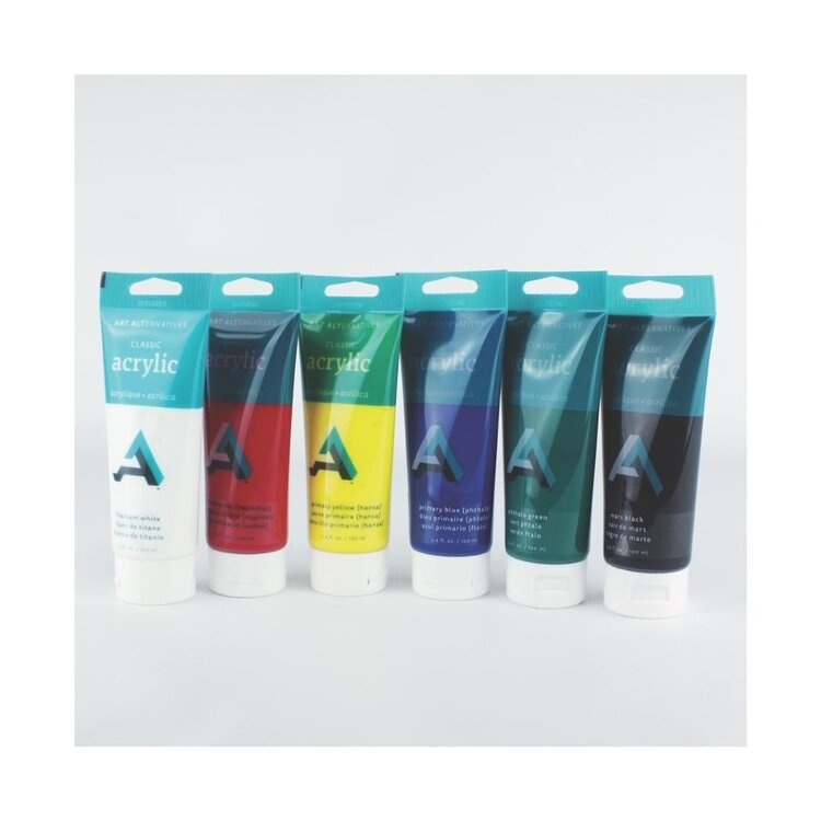 ART ALTERNATIVES Art Alternatives Classic Acrylic Paint Color Mixing Set – Set of 6, 100ml Tubes