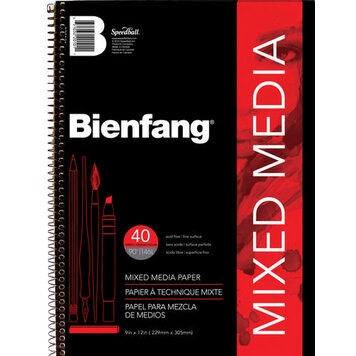 BIENFANG PAPER Bienfang Spiral Bound Mixed Media Pad - 90lb, 180 Sheets