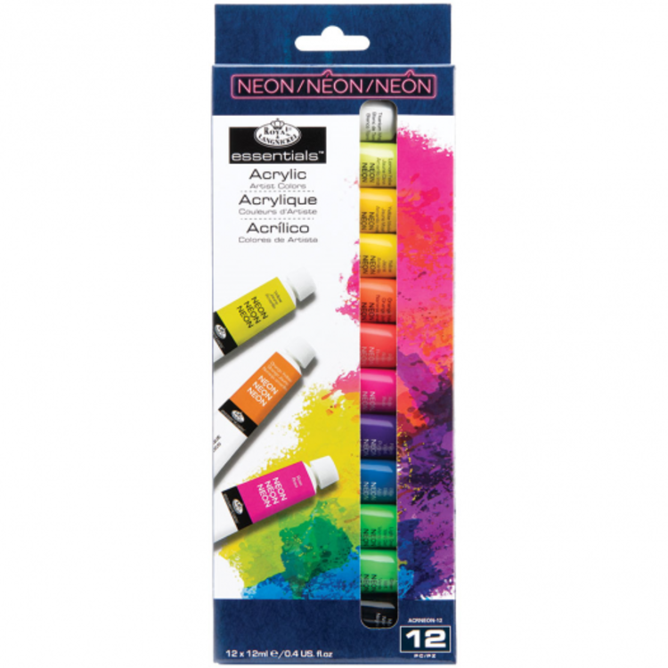 ROYAL BRUSH MANUFACTURING INC ACRYLIC ARTIST 12ML 12 NEON COLOR  SET