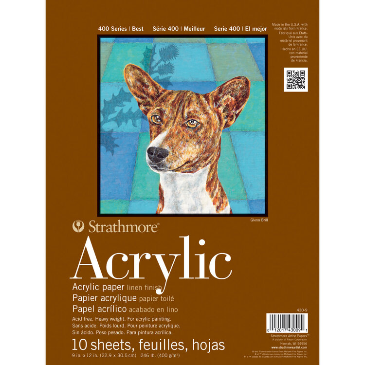 PACON/STRATHMORE ACRYLIC LINEN GLUE BOUND 246LB 10 SHEETS 9X12
