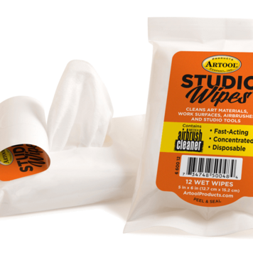 BADGER AIR-BRUSH Artool Studio Wet Wipes with Medea Airbrush Cleaner – Pack of 12