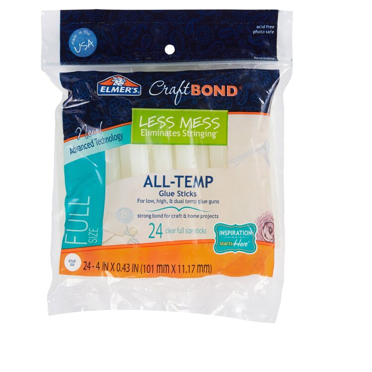 ELMERS CORPORATION ELMERS CRAFT BOND ALL TEMP FULL HOT GLUE STICKS 4 INCH 24CT
