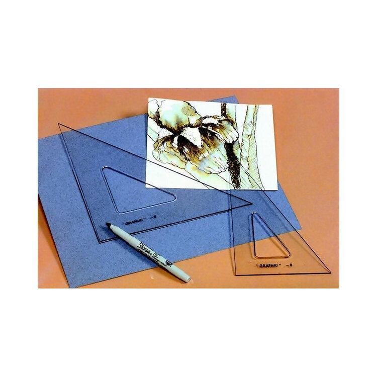 ACME UNITED CORPORATION TRIANGLE 45/90 STYRENE W/INK EDGE 8 INCH