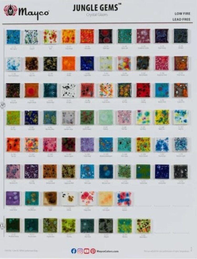 MAYCO Mayco Jungle Gems Crystal Ceramic Glazes - Pints