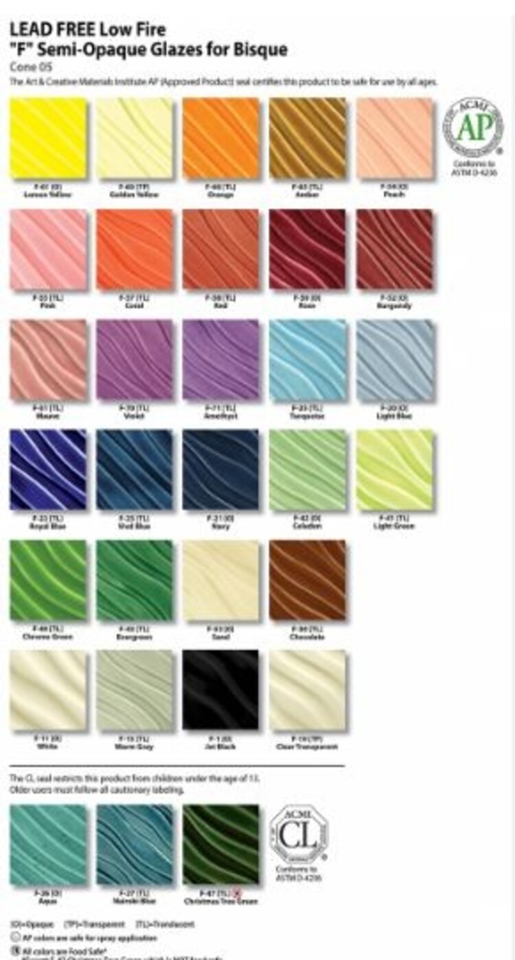 AMACO Amaco F-Series Ceramic Glazes - Pints