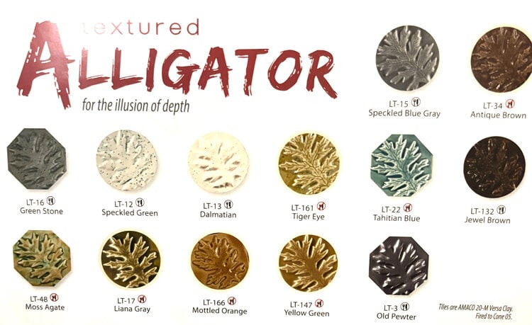 AMACO LT Series Textured Alligator Liquid Glazes - Pints