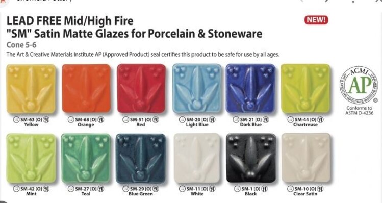 AMACO Amaco Satin Matte Glazes - Pints