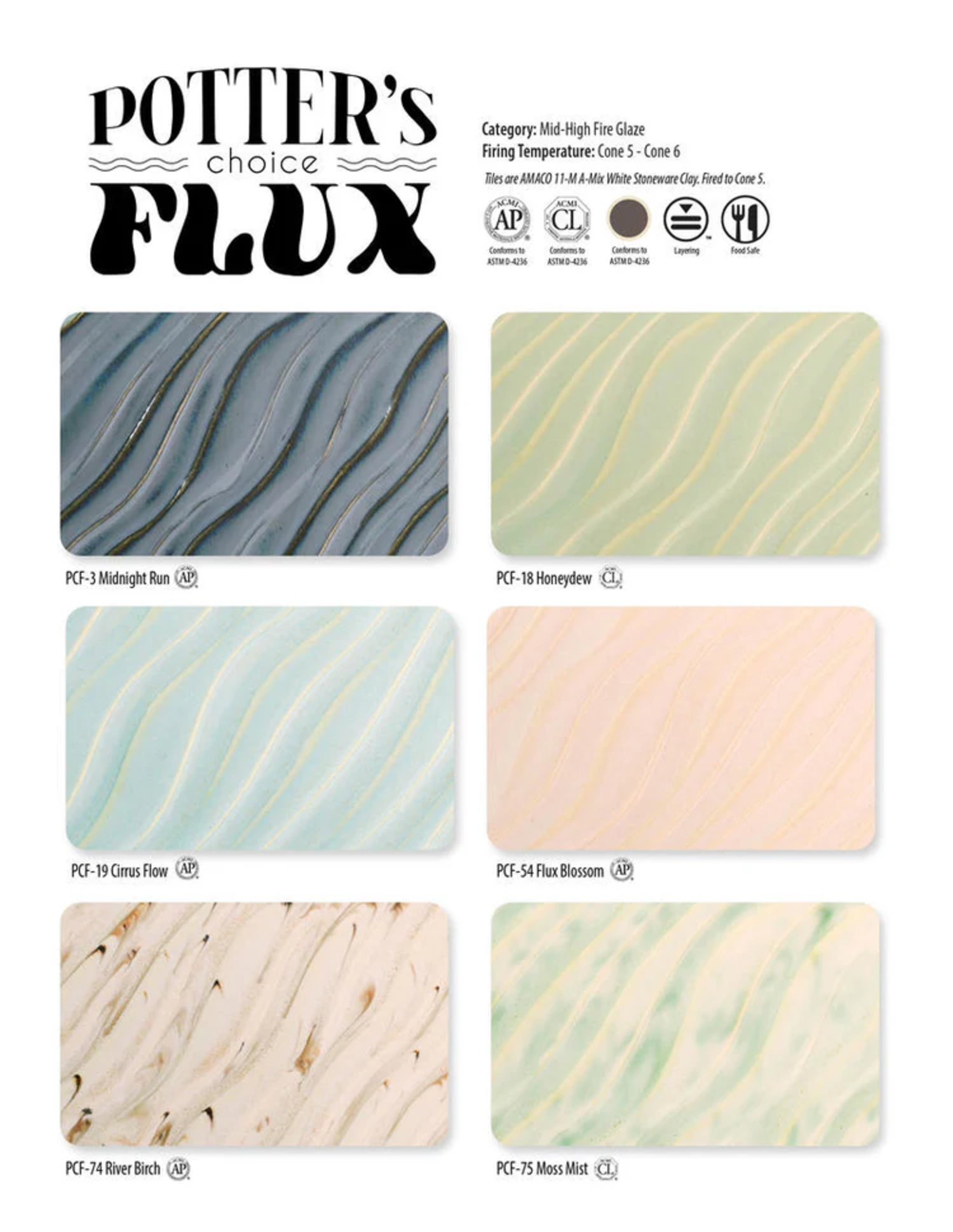 Potter's Choice Flux Pints – AMACO Layering Glaze for Cone 5/6