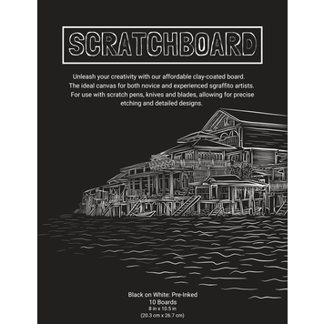 SCRATCH ART Artist Corner Scratchboard Pack – Black Pre-Inked Boards, Pack of 10